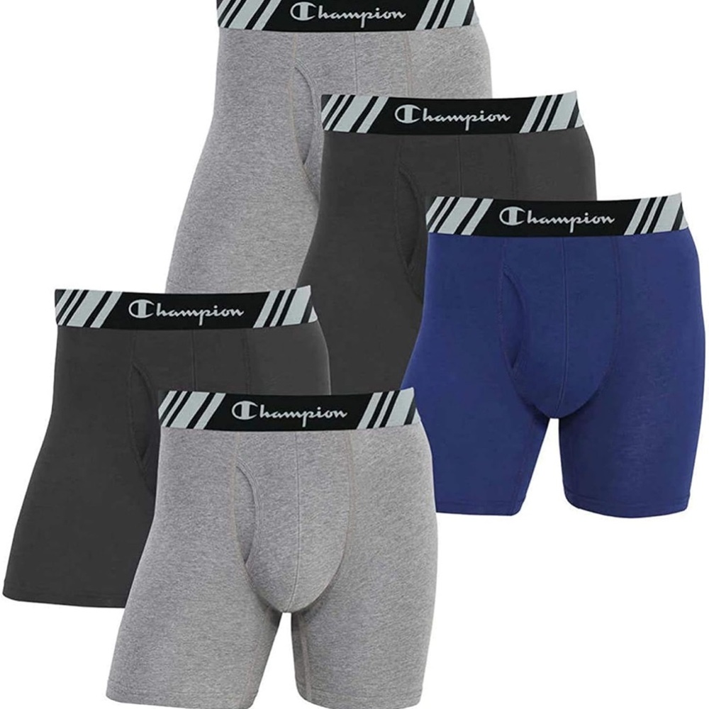 Men’s Size Large Champion Men's Boxer Briefs - Classic Black, Gray, and Navy